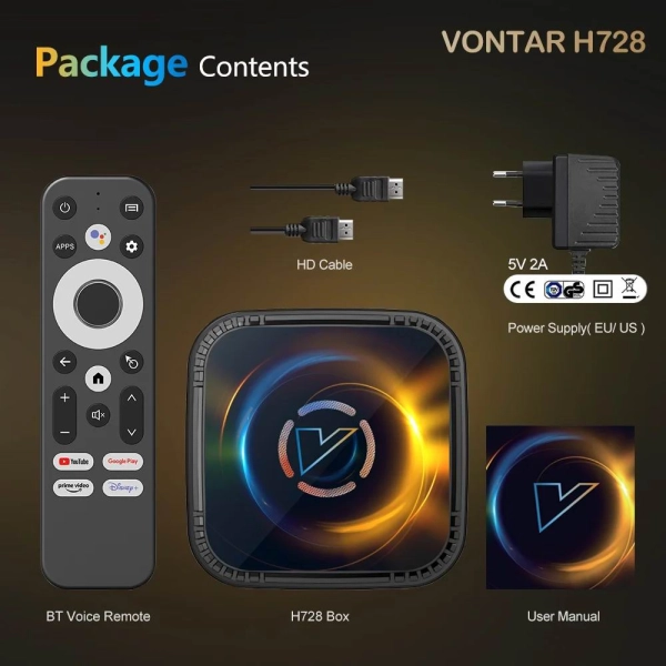 Vontar H728 4/64 DDR Android 14 Голос Управління Вентилятор