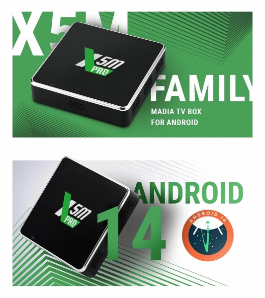 Ugoos X5M PRO 4/32, Amlogic (S905X5M) Android 14, 4K AV1 Голос Управління