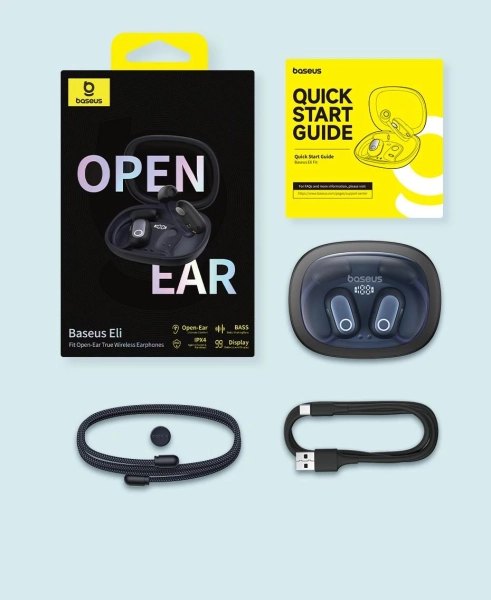 Навушники Baseus Eli Fit Open-Ear TWS спортивні амбушюри для бігу - black