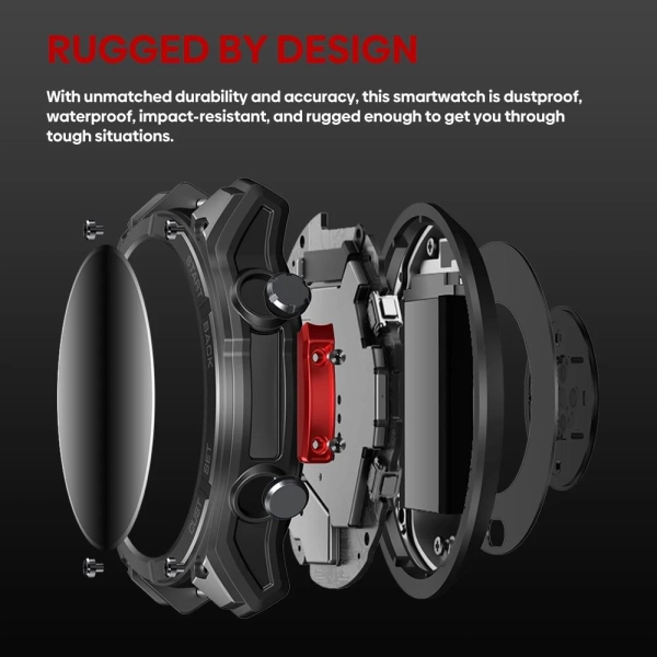 Смарт-годинник Vertix Stratos 4 GPS, 1.43-дюймовий AMOLED-дисплей, 5 атм Чорний