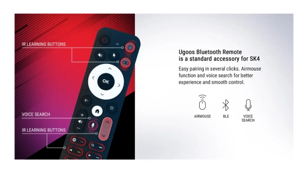 Ugoos SK4 4/64, Amlogic (S905X5M-J) Android 14, 4K AV1 Голос Управління