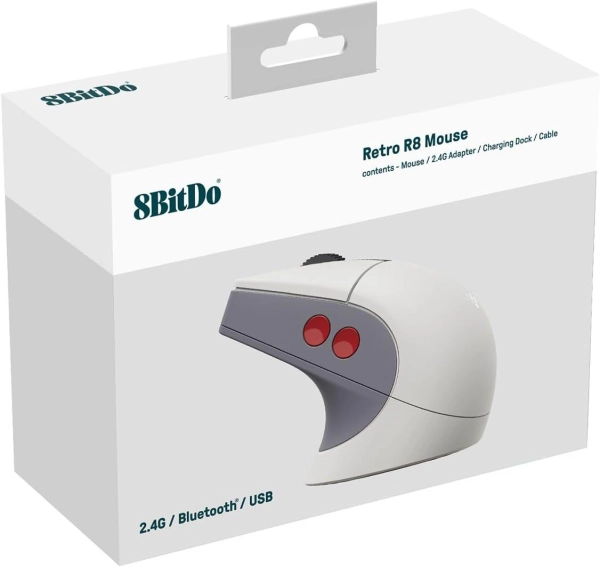 Бездротова миша 8BitDo Retro R8 26000 DPI, PAW3395 2.4G/BT N Edition Сіра
