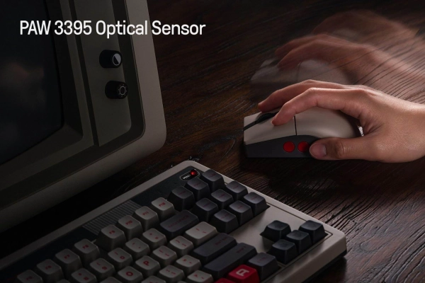 Бездротова миша 8BitDo Retro R8 26000 DPI, PAW3395 2.4G/BT N Edition Сіра