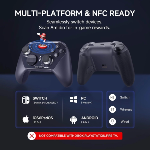 Геймпад MOBAPAD Chitu 2 HD Механічні кнопки, Турбо, 6 осьовий гіроскоп Black