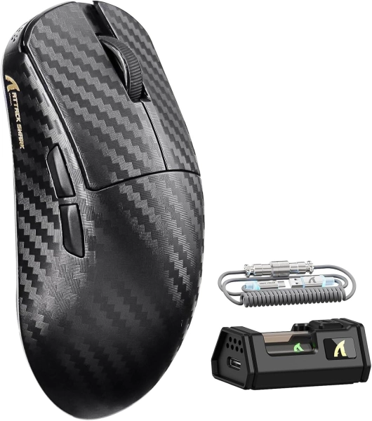 Миша ATTACK SHARK R11 ULTRA 42000 DPI, PAW3950 MAX, Carbon Shark, 8K,Black