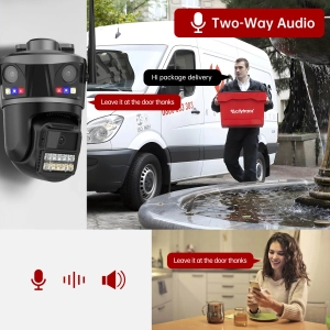 Зовнішня IP WiFi камера QEARIM EP20-SP3M ICSEE 3 Лінзи автостеження за людиною