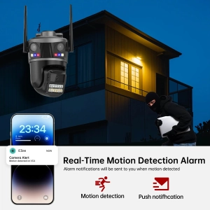 Зовнішня 9MP IP WiFi камера QEARIM EP20-SP9M ICSEE 3 Лінзи автостеження за людиною