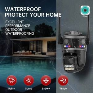 Зовнішня 9MP IP WiFi камера QEARIM EP20-SP9M ICSEE 3 Лінзи автостеження за людиною