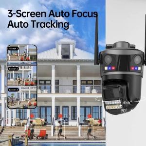 Зовнішня 9MP IP WiFi камера QEARIM EP20-SP9M ICSEE 3 Лінзи автостеження за людиною