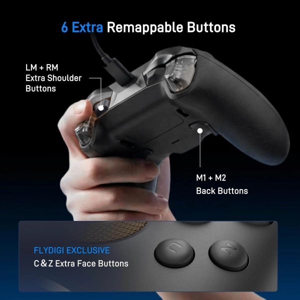 Геймпад Flydigi Vader 5S провідний для Xbox Series X|S, Xbox One, Windows Чорний