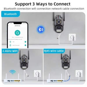 Вулична 6MP IP WiFi камера 2 в 1 TOX EP11A-QQ-6M 3+3MP ICSEE Автостеження за людьми