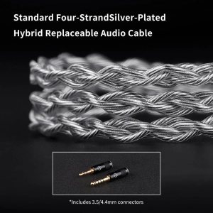 Навушники TRN Shell 4DD з 2-контактним знімним кабелем (мік) срібні