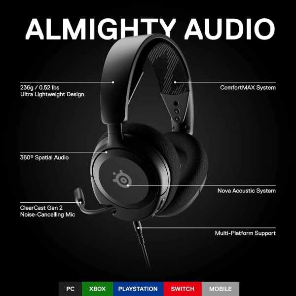 Навушники SteelSeries Arctis Nova 1 Чорні